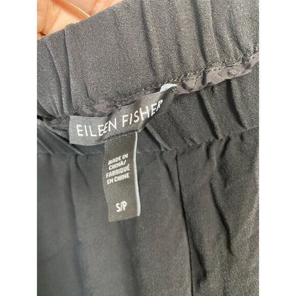 Eileen Fisher Silk Black Women Trouser Pants Size Small Career Minimalist Pullon - Picture 3 of 16